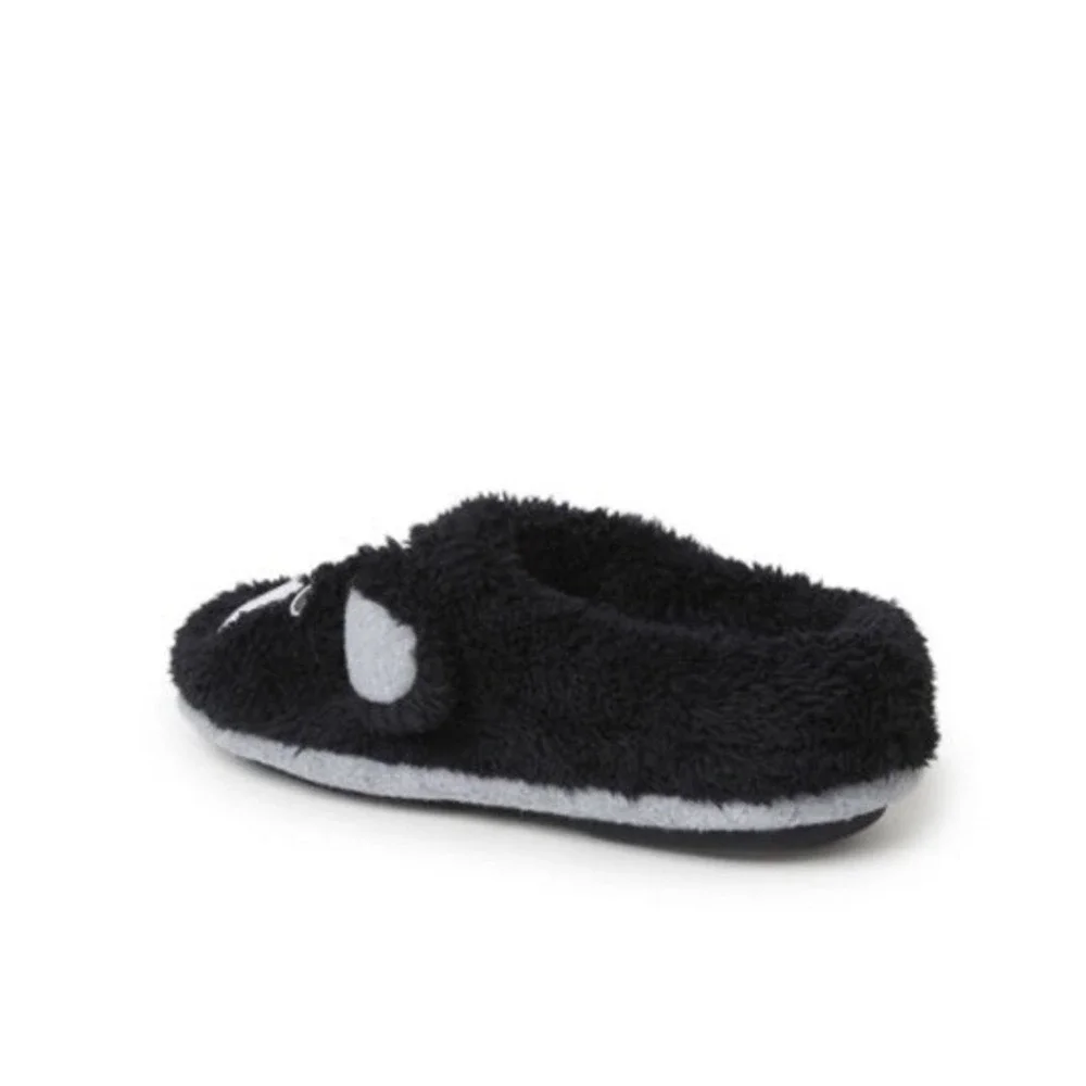 Dearfoams Kids Toddler Little Kid Black Dog Animal Slippers NEW‎ 13/1 US